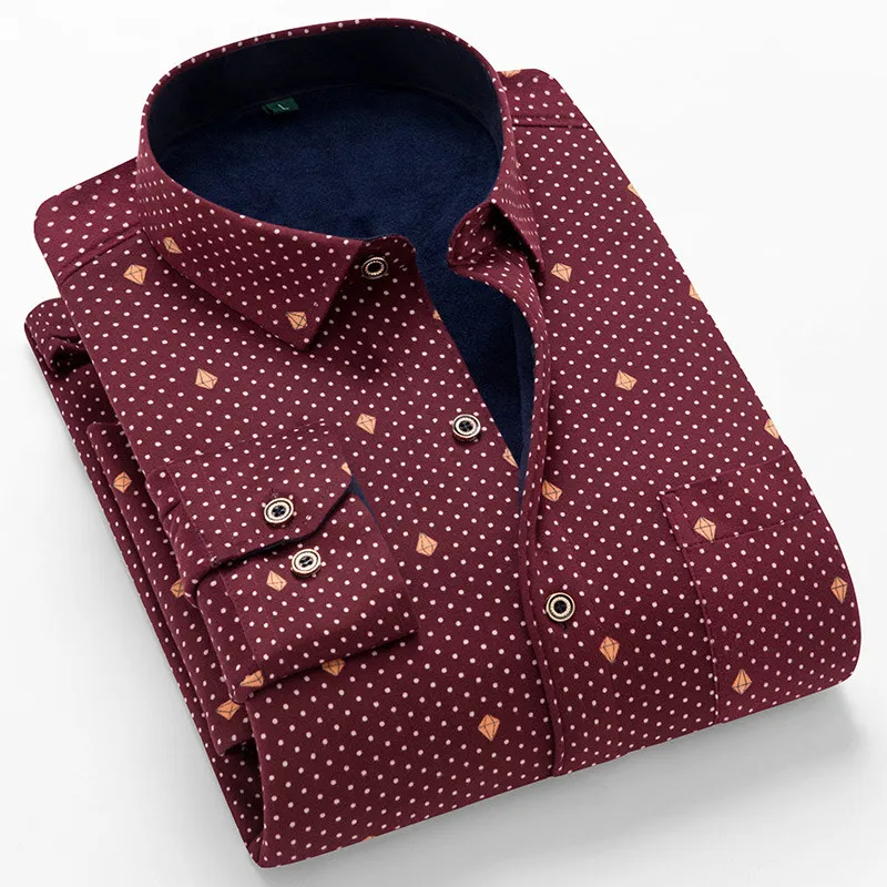 

Winter Men's Casual Plaid Shirts Long Sleeve Slim Fit Comfort Soft Brushed Flannel business thick Cotton Shirt Leisure Styles