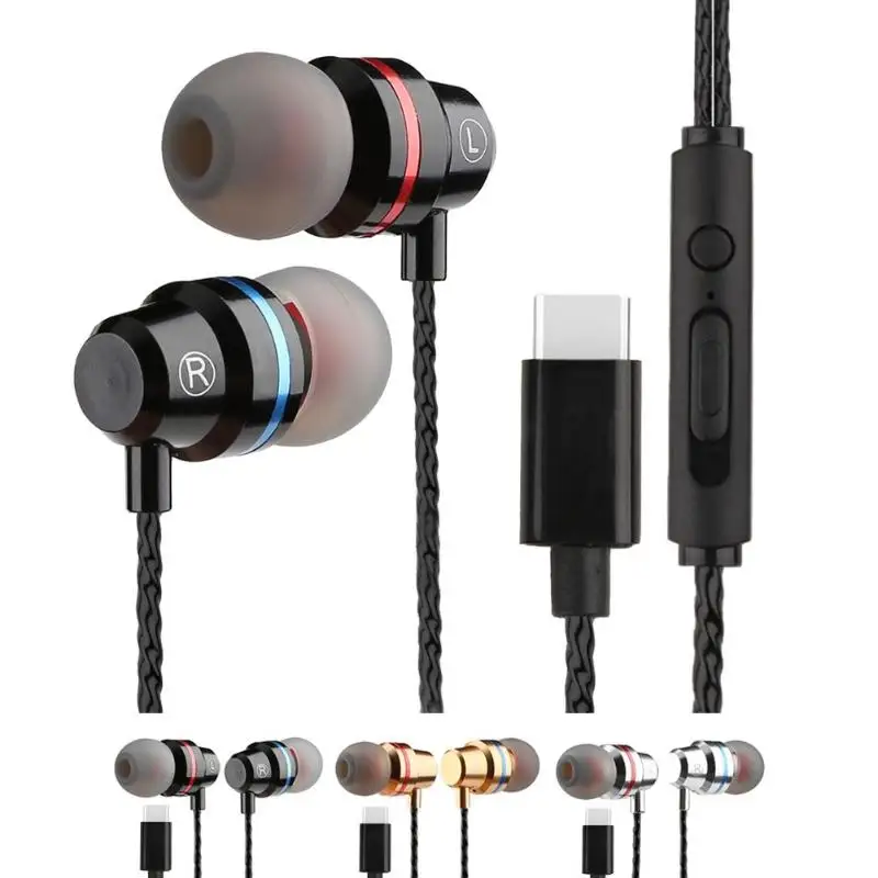 ALLOYSEED Stereo Earphones For Type c Earphone with Mic Type C