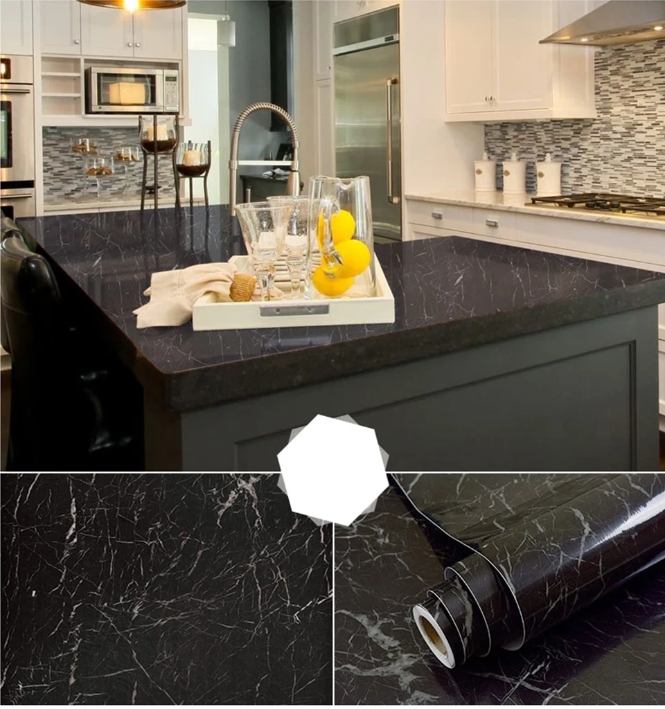 Водонепроницаемый съемный самоклеющийся обои виниловая контактная бумага для кухонных столешниц домашний Декор ПВХ мраморные наклейки на стену