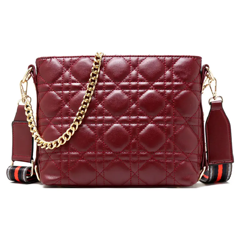 Роскошная Брендовая женская сумка в клетку, большая сумка-тоут, женские сумки, дизайнерские черные кожаные большие сумки через плечо с цепочкой, женская сумка-мессенджер - Цвет: Brown2