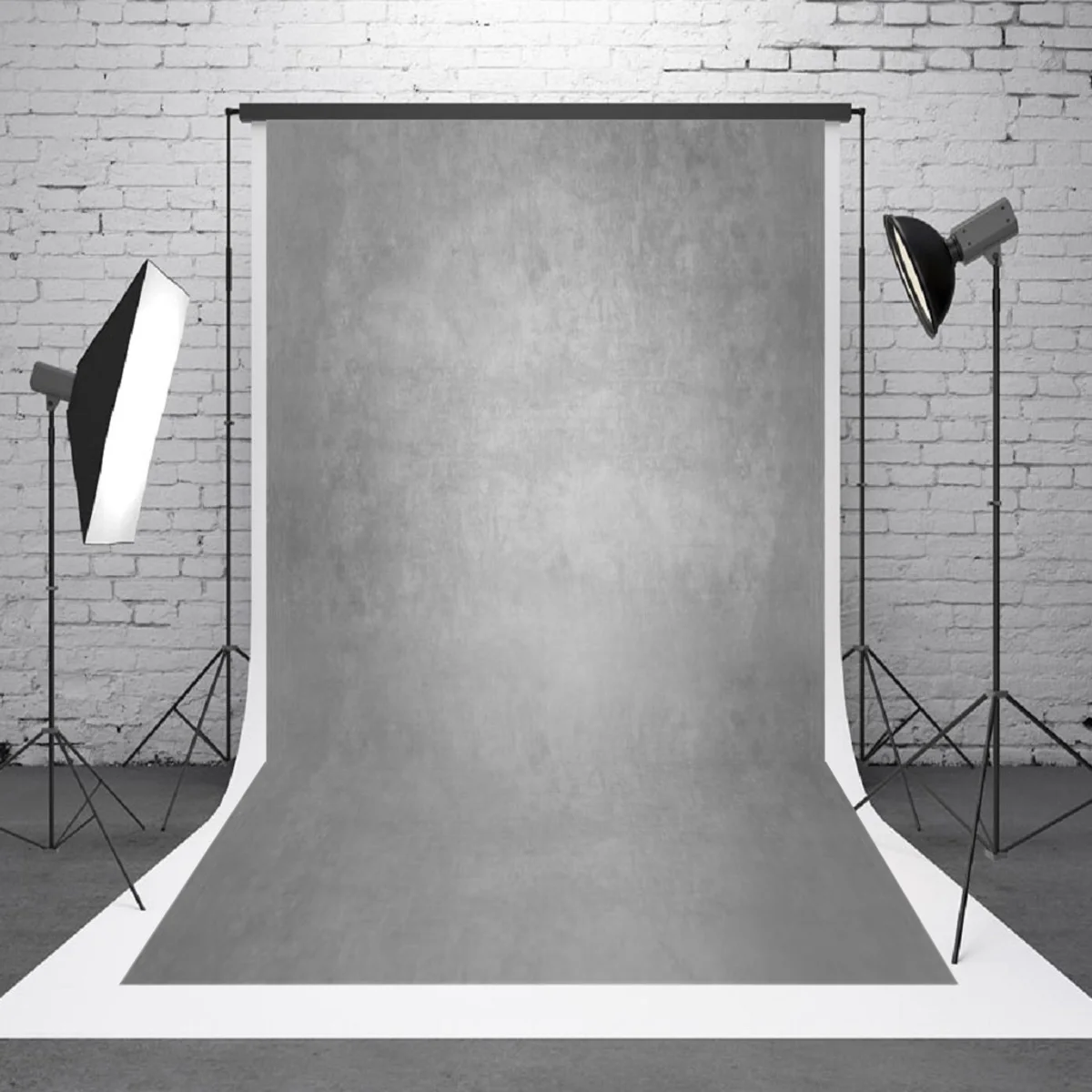 5x7FT Vinyl Gradient Grey Photography Background Vintage Grey Wall For