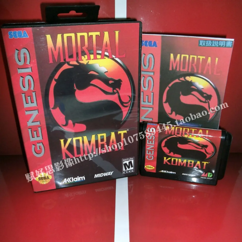 Sega MD game - Mortal Kombat с коробкой и руководством для 16-битного игрового картриджа