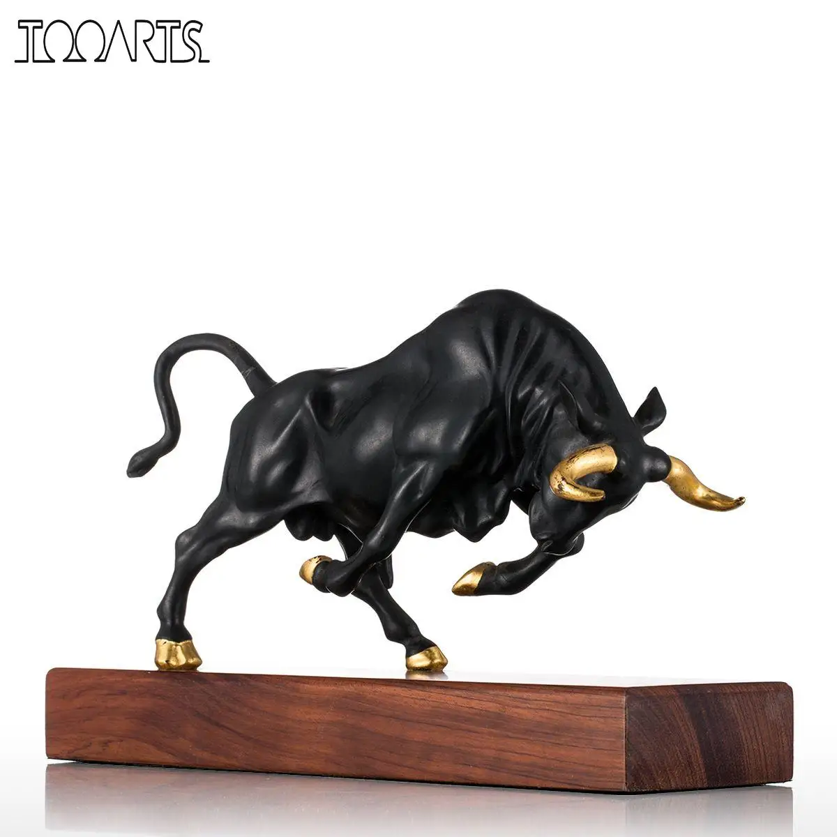 Tooarts Feng Shui Figurine Vigorous Bull Bronze Figurine Full of
