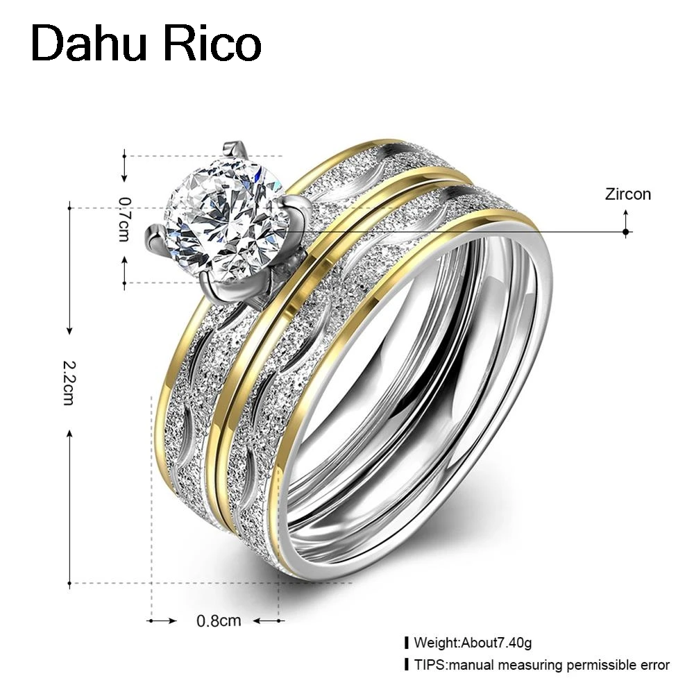 wedding rings pair stone ring cubic zirconia ring zirconia mujer dark souls #da143 tungsten 316L stainless steel Dahu Rico Ring