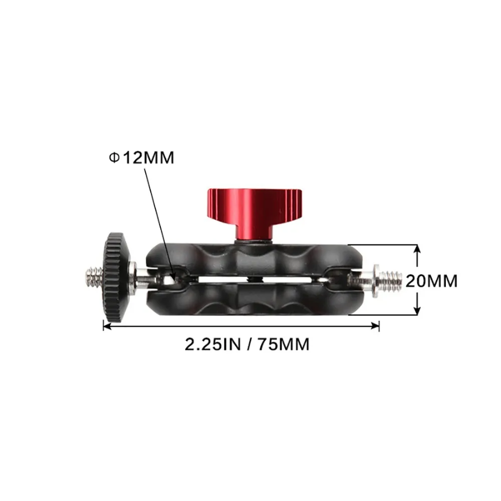Регулируемая фрикционная шарнирная Волшебная рукоятка Супер Зажим адаптер для DSLR камеры с двойной 1/4 75 мм шаровой головкой крепление для телефона клип