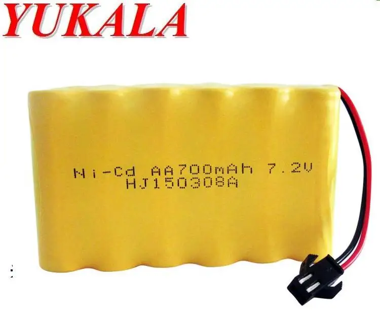 YUKALA 7.2V 700mAh Ni-CD AA battery SM Plug for RC Truck/ RC car/ RC boat RC tank 