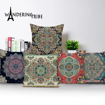 

Vintage Decor Cushion Cover Farmhouse Shabby Chic Decorative Throw Pillow Case Flax Pillow 45 * 45 Bohemian Pillow Covers