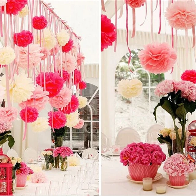 Multicolour Paper Bouquet Decorations, Festive Event Party, Holiday DIY  Decorations, Flowers Ball, 12 Inch, 30 cm, 10Pcs, Lot