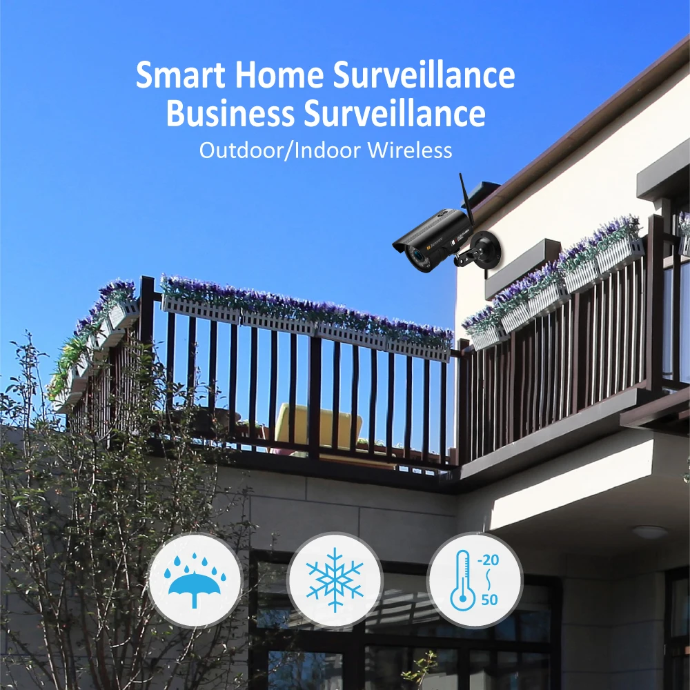 Камера видеонаблюдения Jennov 4 канала 1080P DVR беспроводная Wifi водонепроницаемая