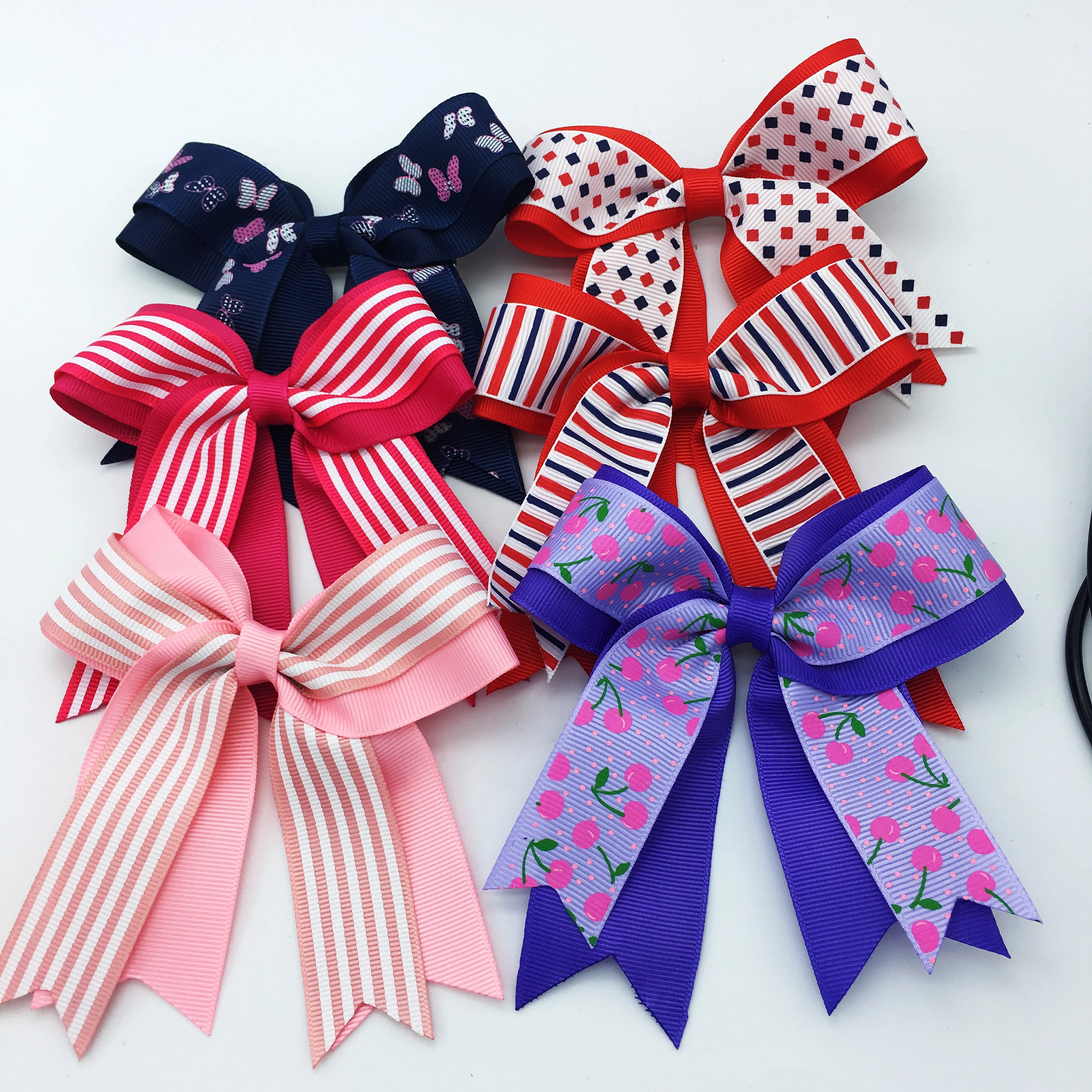

1PCS/SET 4" Girls 12 Colors Handmade Solid Cheer Bow For Girls Children Boutique Ribbon Hair Bows