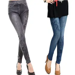 LAISIYI тонкие женские Леггинсы искусственная лосины из джинсовой ткани пикантные длинные карман печати летние леггинсы повседневное