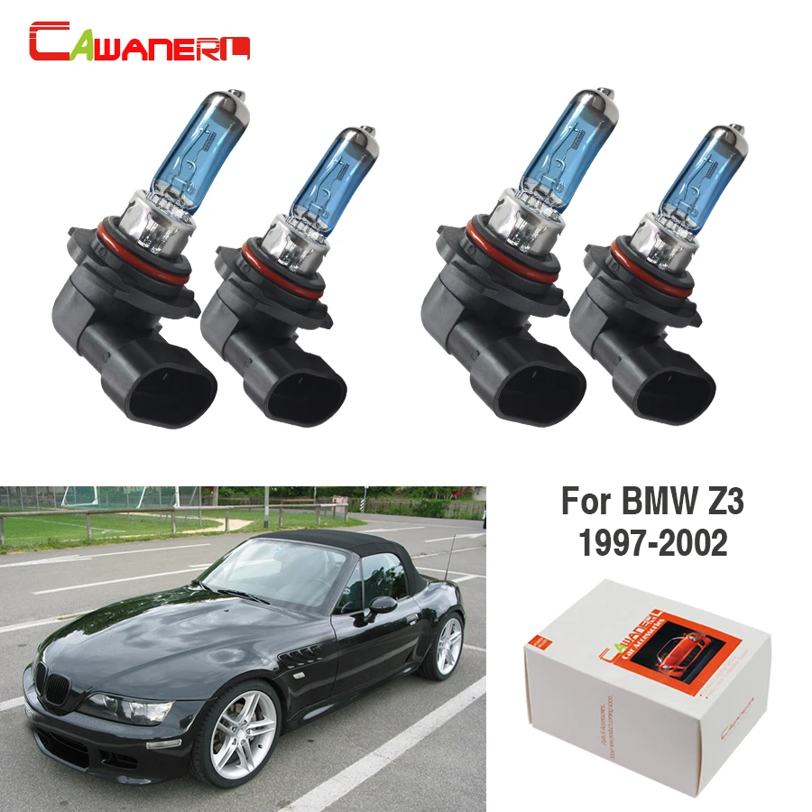 

Cawanerl 4 Pieces 100W Halogen Bulb 4300K 12V Car Light Source Headlight High Low Beam For BMW Z3 1997 1998 1999 2000 2001 2002