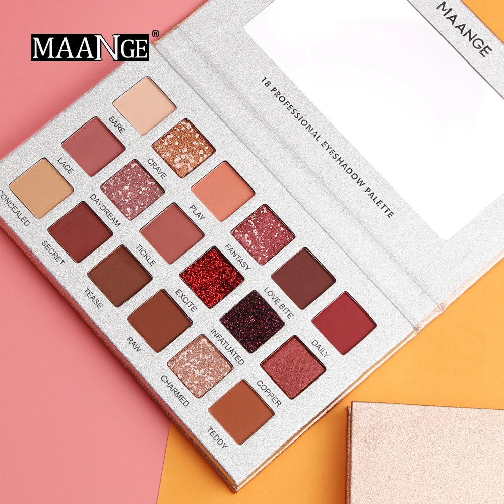 

MAANGE Pro 18 Color Eyeshadow Palette Glitter Shimmer Matte Eyes Makeup Powder Waterproof Eye Shadow Beauty Cosmetic Maquillage