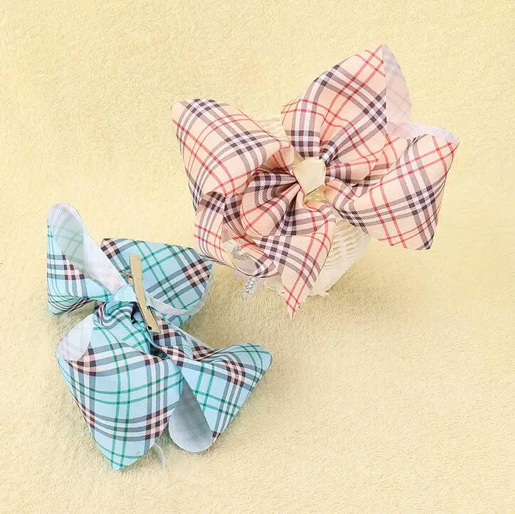 plaid ribbon hairbow1