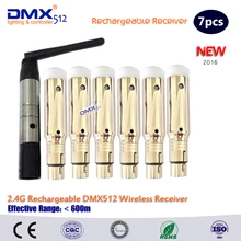 DHL Free shipping 7pcs wholesale With Battery Inside 2.4G DMX512 Wireless Receiver DMX 512 Controller