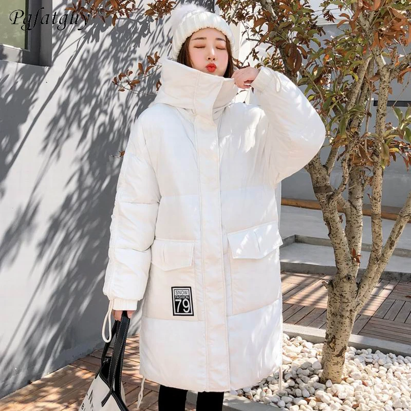 Longue De jaune Style Noir Chaud Le blanc Femmes Bas Vêtements Coton Européen Épaissir Capuchon Vestes D'hiver Femme À Parkas Vers 2018 rouge Neige Manteaux Jaune HtdAxqSq