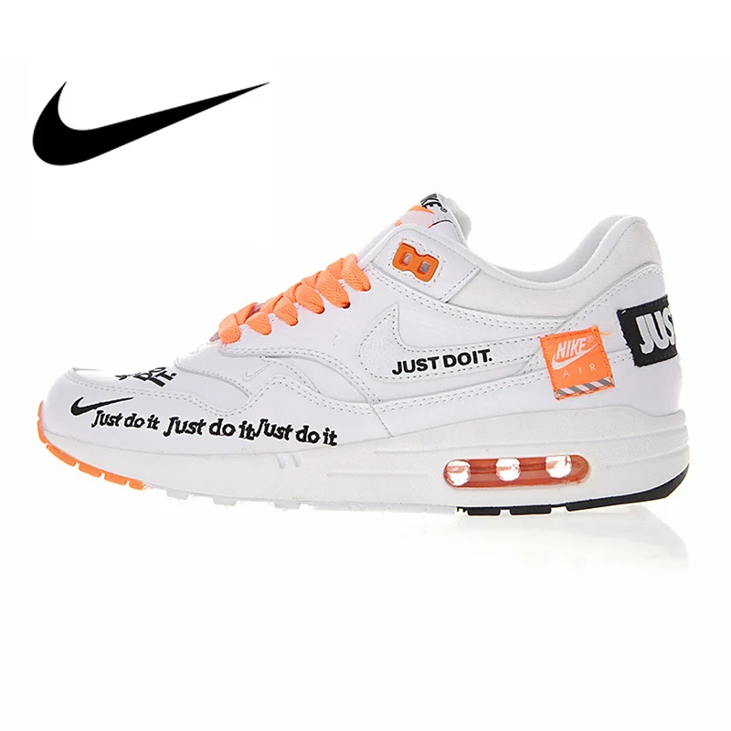 Nike Air Max 1 Just Do It для мужчин's кроссовки оригинальные аутентичные Спорт на открытом воздухе спортивная обувь удобные прочные дышащие 917691