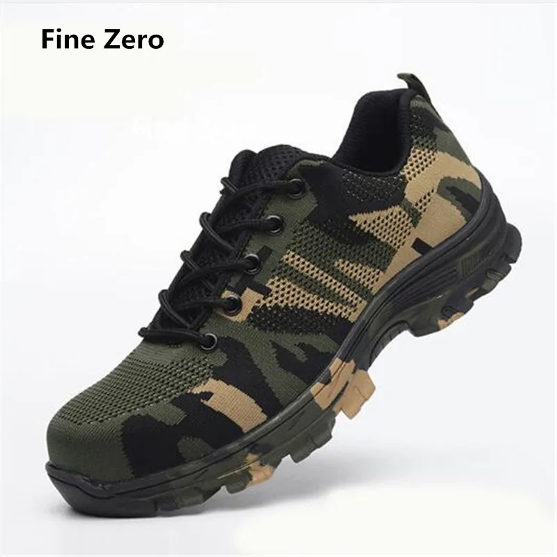 

2018 New Men's Plus Size 46 Outdoor Steel Toe Cap Military Work & Safety Boots Shoes Men Camouflage Army Puncture Proof Boots
