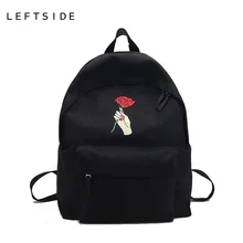 LeftSide 2017 Harajuku Роза вышивка рюкзак женщин путешествовать большой рюкзак школьника брезентовый мешок сумка большой емкости