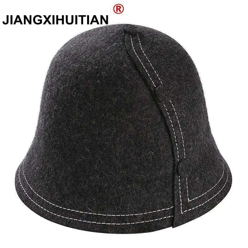 New High Quality Korean Style Vintage Bucket Hat Warm Fedoras Winter Women Hats black Color Pathwork Real wool Cap Top Hat