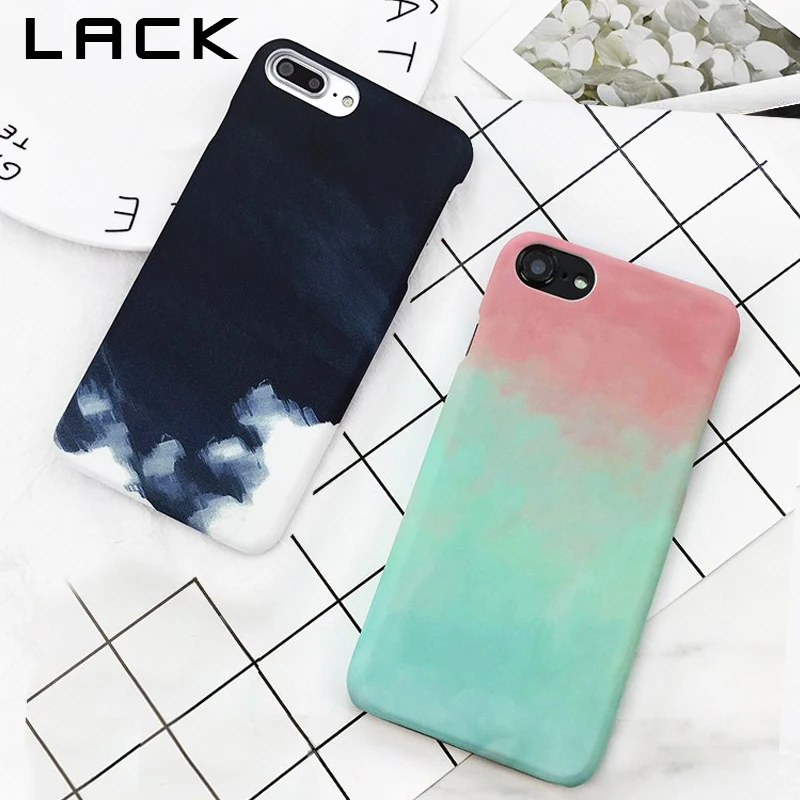 

LACK Gradient Graffiti Painted Phone Case For iphone XS Max X XR 8 7 6 S Plus 5 5S SE Back Cover Fashion Hard PC Cases Cute Capa