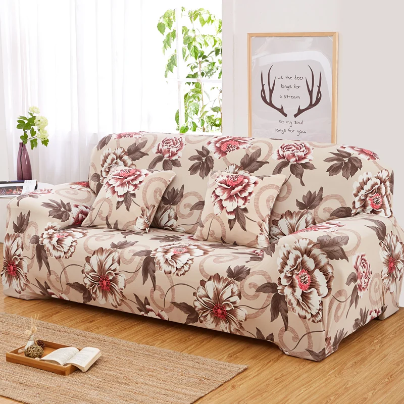 

Flower Printed Covers On the Sofa Elastic Sofa Cover Universal Flexible Stretch Couch Funiture Loveseat Cover Home Hotel