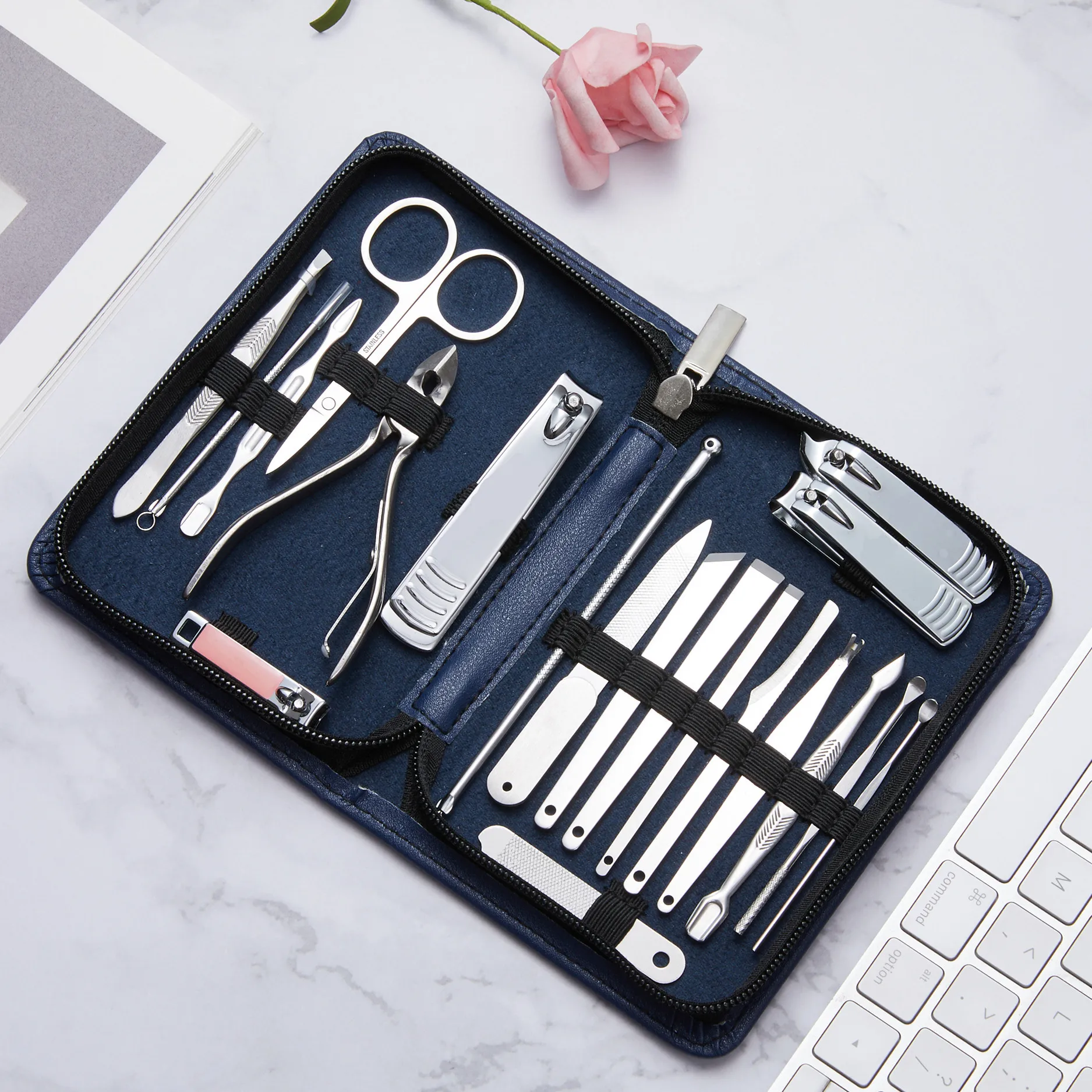 

At Fashion 20pcs Nail Clipper Set Nail Art Beauty Tools Nail Scissors Sickle Eagle Hook Pedicure & Menicure Tweezer Nails Kit