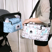 Универсальный органайзер для коляски, утолщенная Большая вместительная детская Автомобильная подвесная сумка для хранения с плечевым ремнем, сумка для подгузников для мам, аксессуары