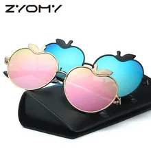 Zyomy УНИКАЛЬНЫЕ Солнцезащитные очки женские очки фруктовая форма брендовые дизайнерские очки Классические мужские солнцезащитные очки Плоские линзы UV400 металлические