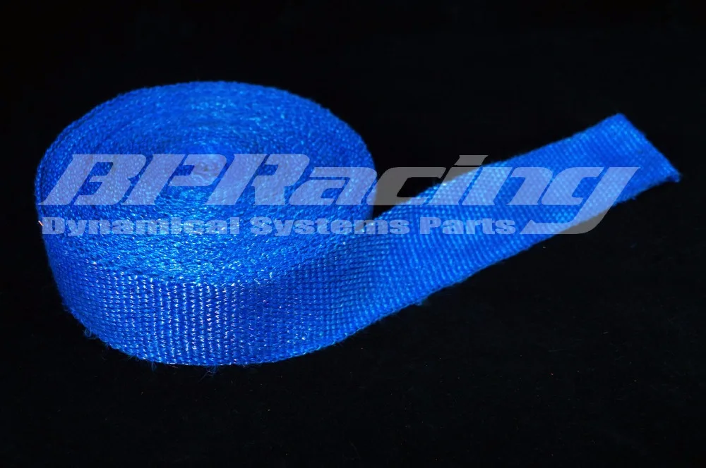 

Length 197"inch / 5 meter Width 2"inch /5cm Header Turbo Manifold Heat Wrap Front Pipe Turbo Insulating Tape Blu