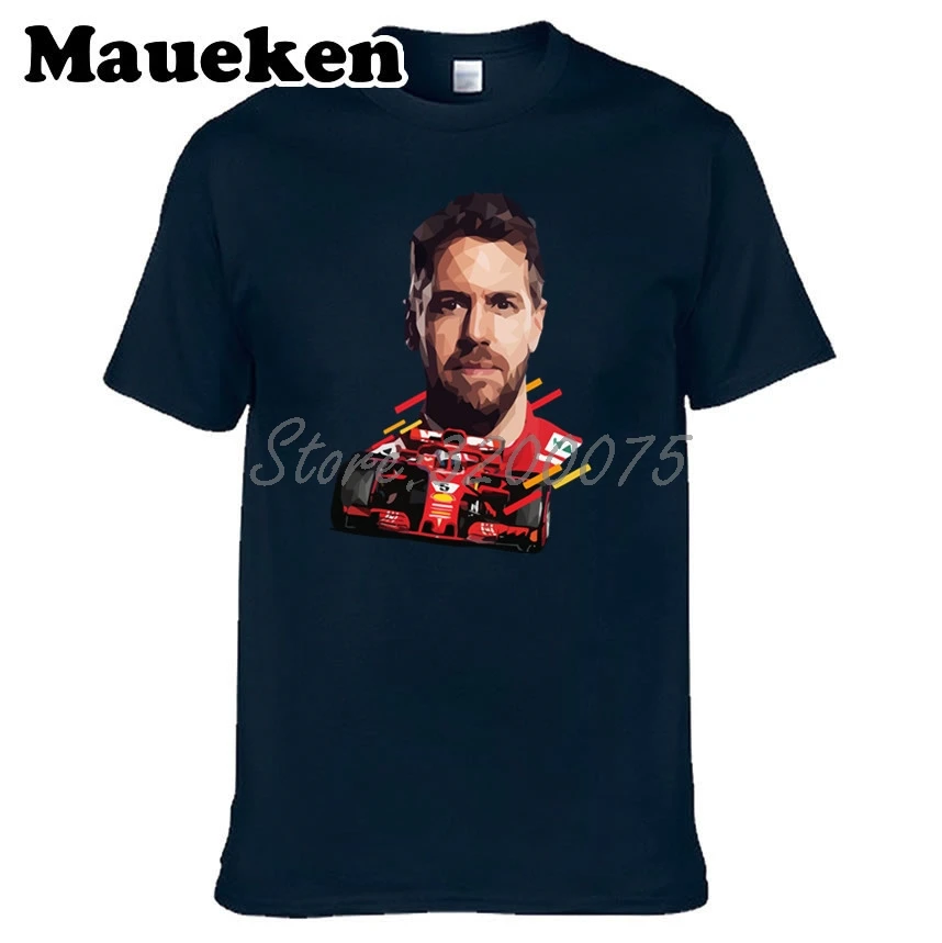 Мужская футболка Sebastian Vettel 5 four time Formula World Champion одежда с круглым вырезом W19032702|t shirt