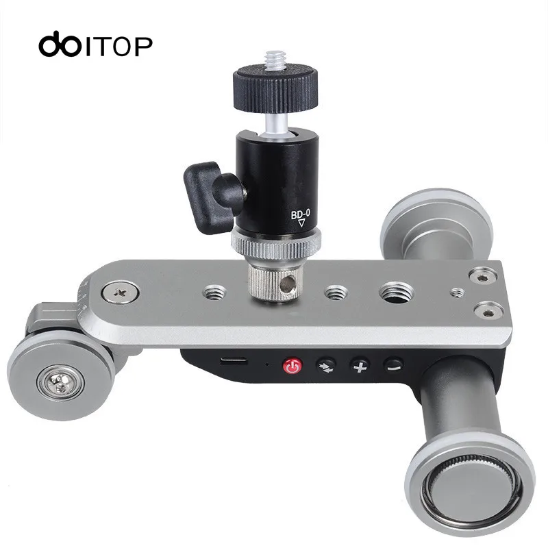 DOITOP 3-Wheel Video Track Rail With Tripod Head For DSLR Camera Camcorder Cellphones Smart Electric Photography Slide Car