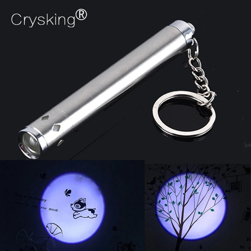 Mini LED Flashlight Waterproof Stainless Steel Portable AAA Battery Moon Shape Torch Keychain EDC JY-A05 | Освещение