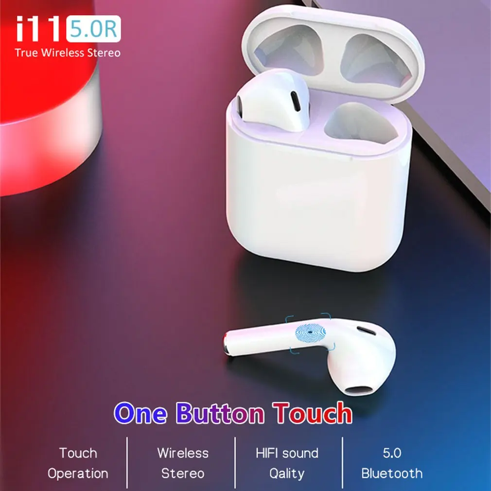 

i11 TWS Bluetooth 5.0 Wireless Earphones Earpieces mini Earbuds i7s With Mic For iPhone X 7 8 Samsung S6 S8 Xiaomi Huawei LG