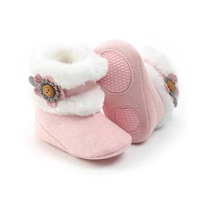 

Fashion Winter Newborn Baby Shoes Soft Plush Ball Booties for Infant Girls Anti Slip Snow Sneakers Keep Warm Crib shoes