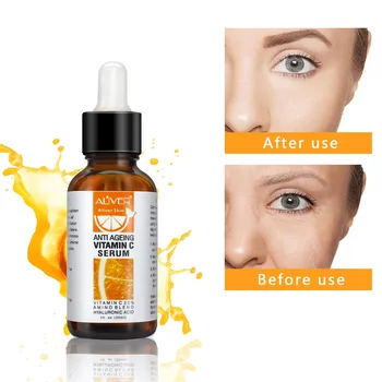 

30ML Facial Vitamin C Serum Natural Organic hyaluronic acid whitening Moisturizing Anti Aging Remove Acne Skin Care TSLM1