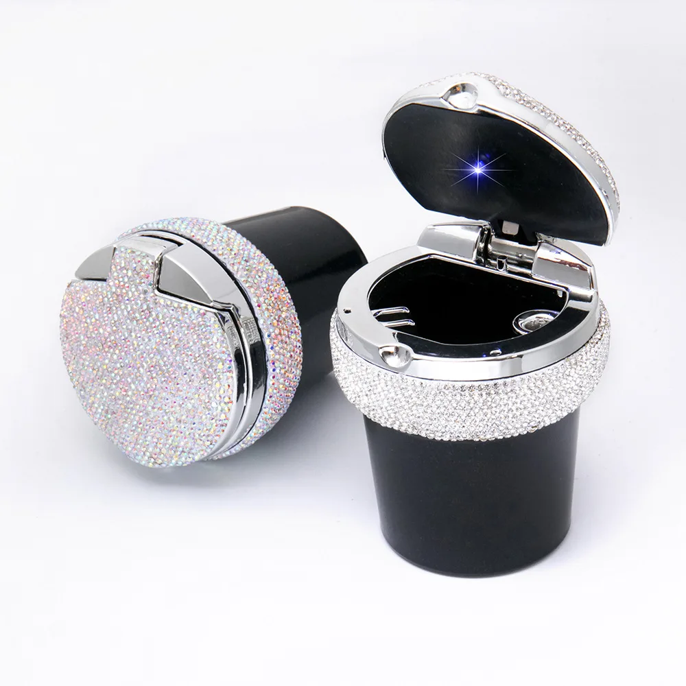 

1 Piece New Style Car Ashtray Creative Diamond Decorative With LED Light Detachable Easy to Clean