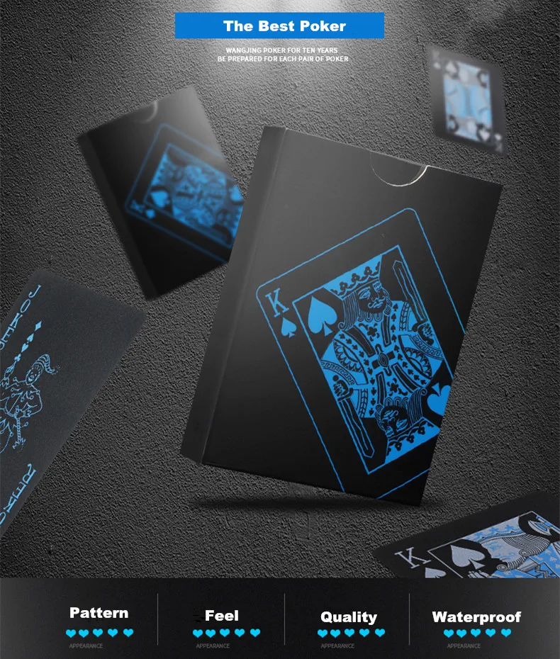 Пластиковый ПВХ покер черный металлический ящик Пластик Водонепроницаемый Высокое качество игральных карт Новинка коллекции подарок S464