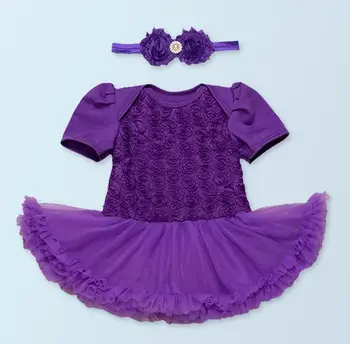 

Purple pink rose Doll dress headdress flower fit for 50-55cm reborn baby dolls Kazakh skirt girls dolls toys gift