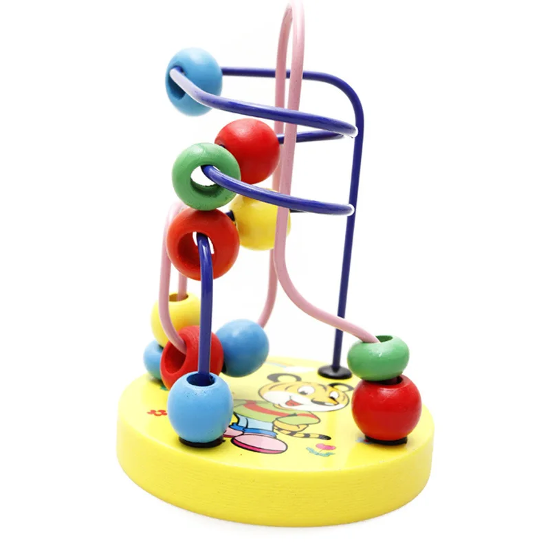 Деревянные игрушки мультфильм Животные счетные круги проволока для бус ЛАБИРИНТ горки развивающие игрушки математические подарки для детей ребенок