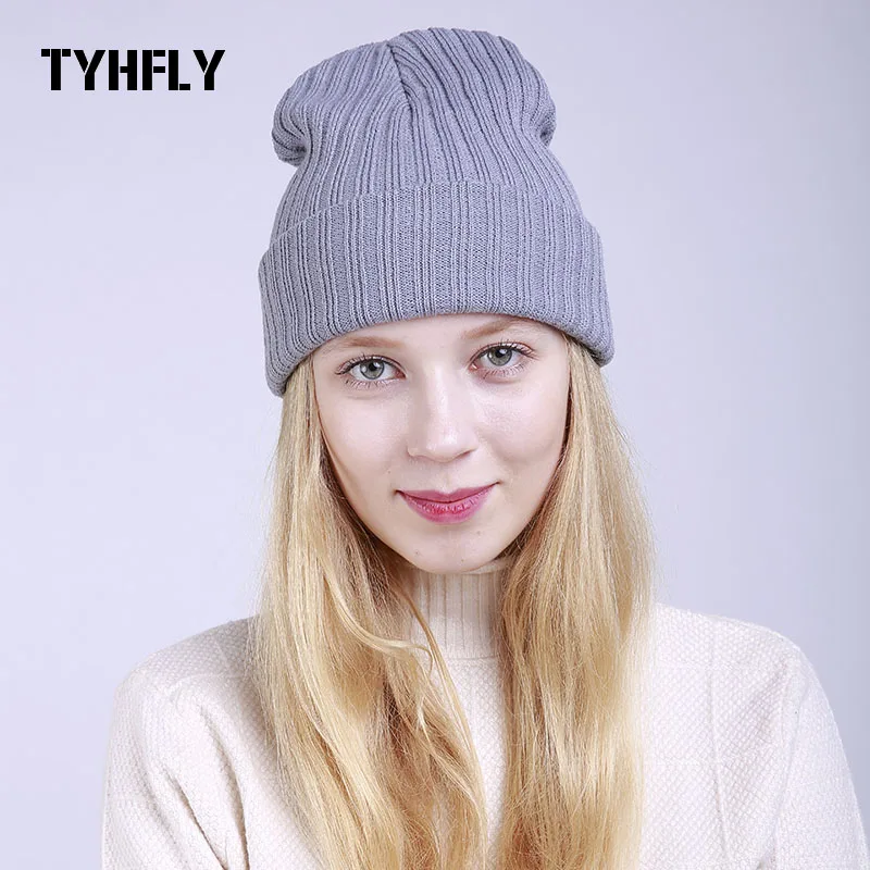 TYHFLY 2017 New Brand Winter Hat For Women Men Skullies Beanies Warm Hat Leisure Winter Hat Wool