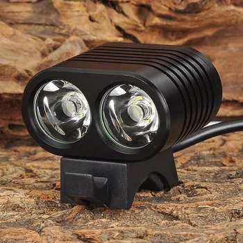 

2-LED 4-Mode 1600lm White Light Bike Light L2 LED Flashlight Headlight Band High Bright LED Bicycle Light (18650 Battery Pack)