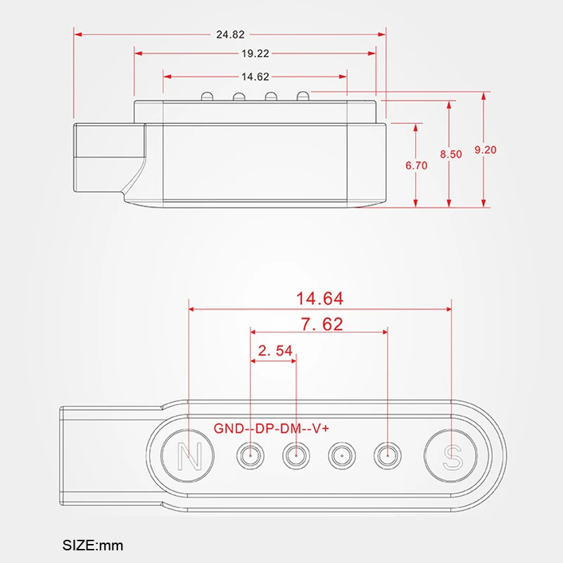 Universal Smart Watch Smart Wristbands charging Line Cable Magnet Suction 2-pin 2.84mm 4-pin 7.62mm - 32901929866