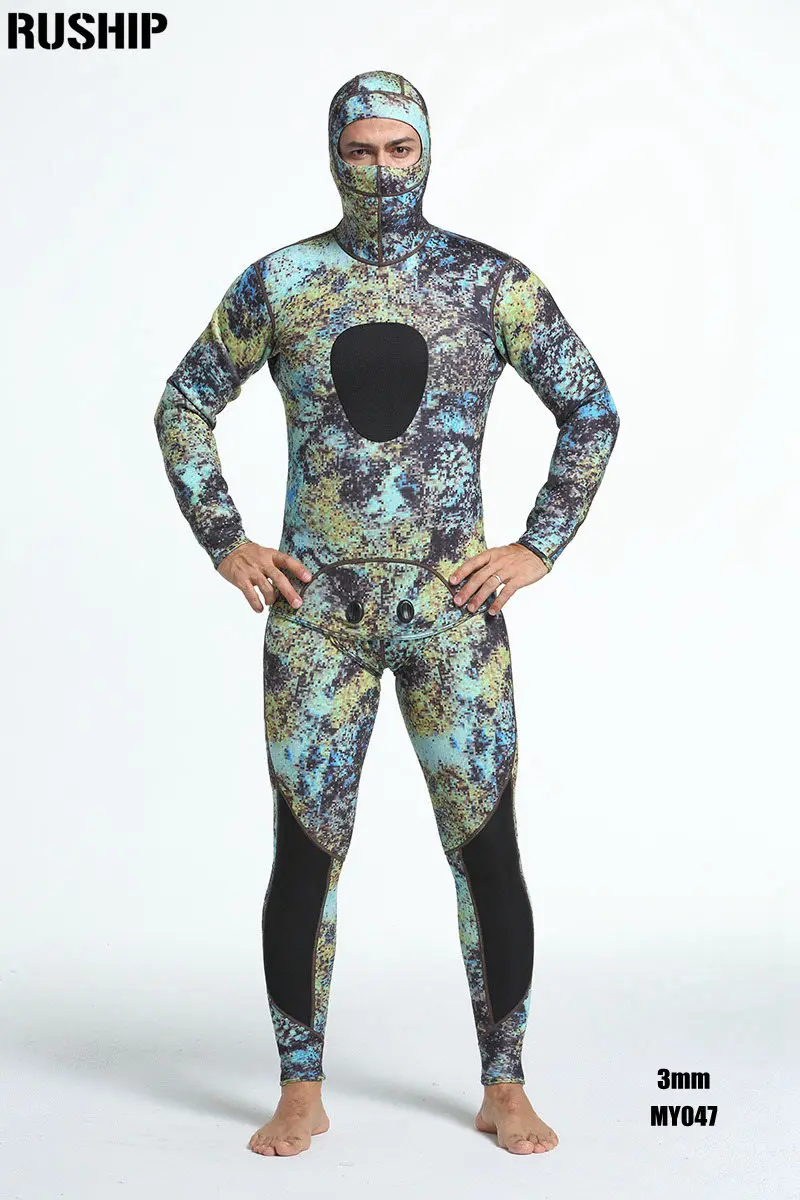Профессиональный 3 мм водолазный костюм из неопрена для мужчин pesca Дайвинг Подводная охота гидрокостюм трубка купальник Раздельные Костюмы шляпа для серфинга - Цвет: MY047