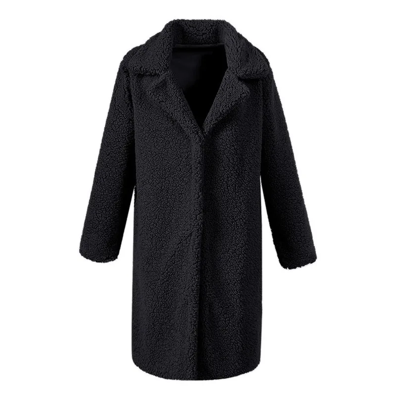 Зимнее искусственное женское плюшевое пальто, меховое пальто, Толстая теплая куртка большого размера, пальто из искусственного меха, теплая мягкая меховая куртка, повседневная верхняя одежда