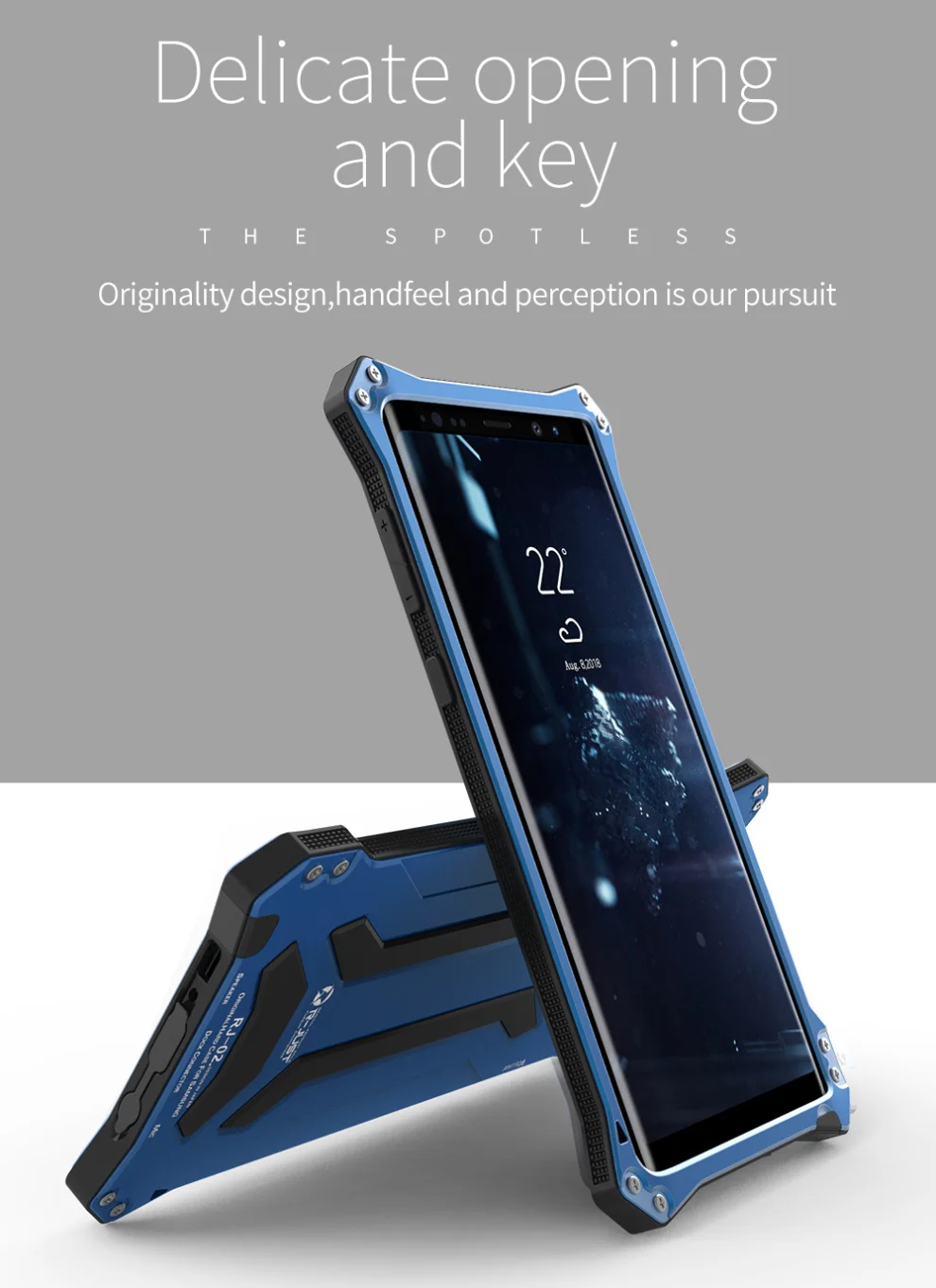 R-Just Gundam Water-resistant Shockproof Dirt-proof Snow-proof Premium Armor Heavy Duty Metal Protective Case Cover for Samsung Galaxy Note 9