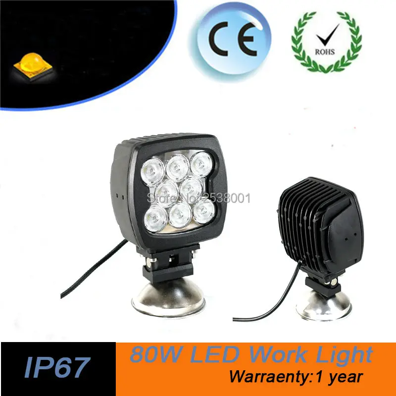 

5.5inch 80W Led work light spot beam offload truck use 8pcs*10W leds IP67 6400LM led driving light for 4WD SUV ATV