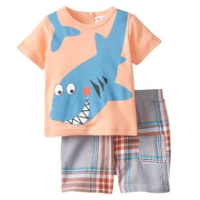 Mon Shark Pet Super coton bébé été garçons Set ( 1 garçons t-shirt + 1 pantalons courts )