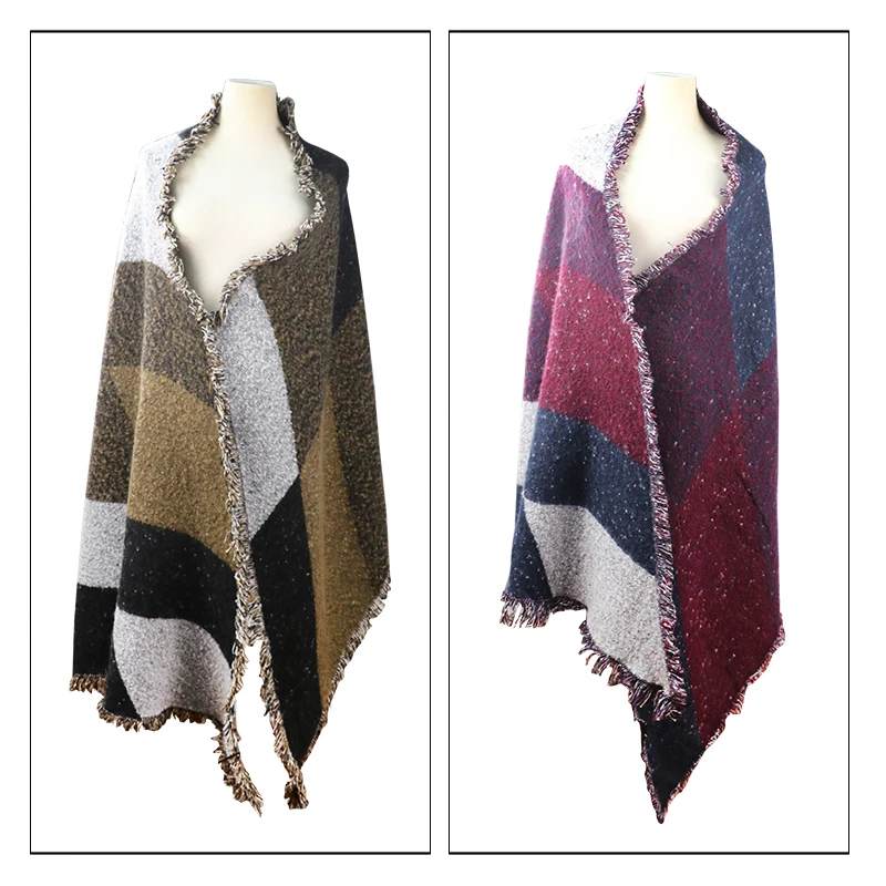 Maikun шарф женский шарф модная пашмина теплый зимний клетчатый шарф двухсторонний шарф плащ шерстяное одеяло теплые шарфы