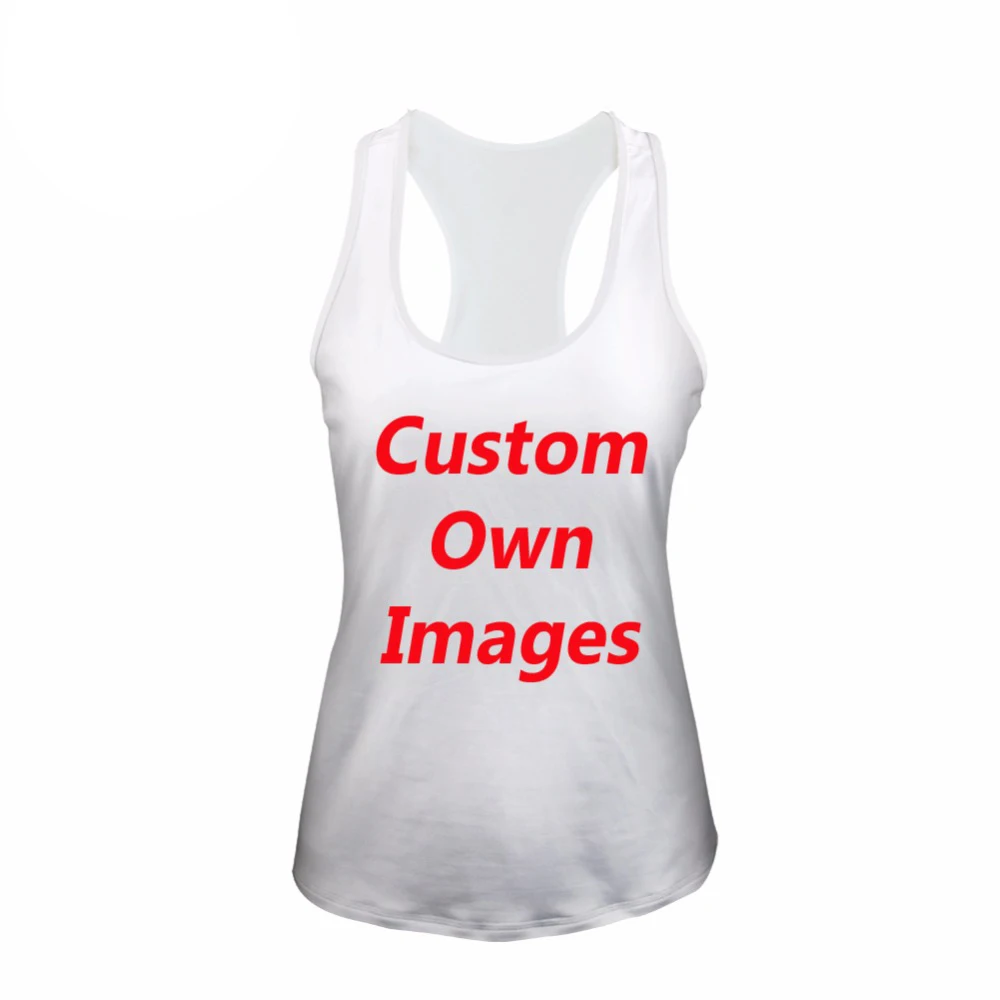 

2019 Custom Your Image Logo Text Women Tank Tops Summer Bodybuilding Crop Top Printed Fashion Ladies Tshirts Vest Dropshipping